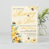 Mommy to BEE Gender Neutral Baby Shower Einladung (Stehend Vorderseite)