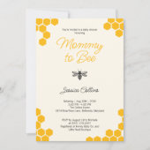 Mommy to bee Gender Neutral Niedlich Yellow Honeyc Einladung (Vorderseite)