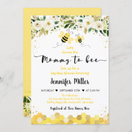 Mommy to Bee Gold Gender Neutral Baby Shower Einladung