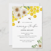 Mommy to Bee, Honey Bee and Daisies Baby Shower Einladung (Vorderseite)