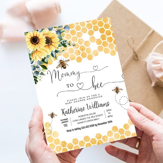 Mommy to bee Honey Bee Baby Shower Einladung