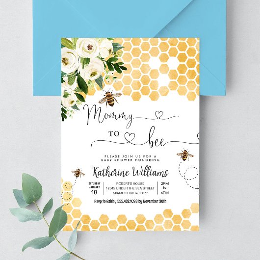 Mommy to bee Honey Bee Baby Shower Einladung