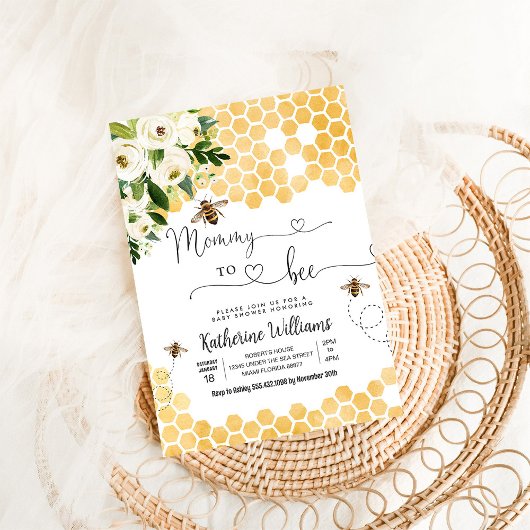 Mommy to bee Honey Bee Baby Shower Einladung