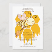 Mommy to bee Honey Bee Honeycomb Baby Shower Einladung (Vorderseite)