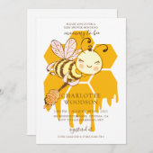 Mommy to bee Honey Bee Honeycomb Baby Shower Einladung (Vorne/Hinten)