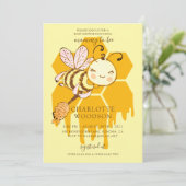 Mommy to bee Honey Bee Honeycomb Baby Shower Invit Einladung (Stehend Vorderseite)