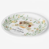 Mommy-to-Bee Honey Elegant Watercolor Baby Shower Pappteller (Schrägansicht)