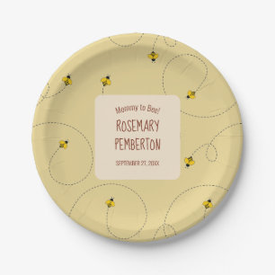 Mommy to Bee Honey Gold Baby Shower Pappteller