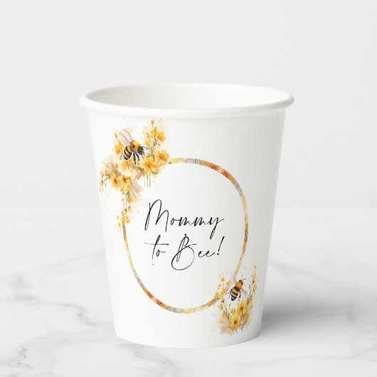 Mommy to Bee Honey Wildblume Baby Shower Pappbecher (Vorderseite)