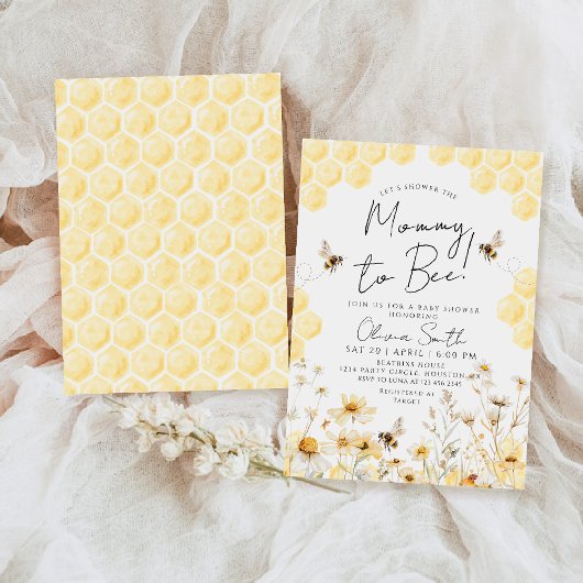 Mommy to Bee Hummel Wildlfower Spring Baby Shower Einladung