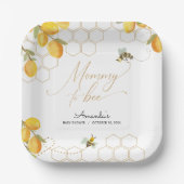 Mommy to Bee Lemons Glitzer Honeycomb Kinderdusche Pappteller (Vorderseite)