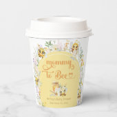 Mommy to Bee Niedlich Bumble Bee Baby Shower Pappbecher (Rückseite)