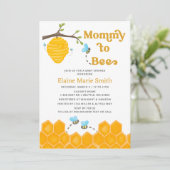 Mommy to Bee Niedlich Honey Bee Baby Shower Einladung (Stehend Vorderseite)