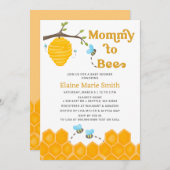Mommy to Bee Niedlich Honey Bee Baby Shower Einladung (Vorne/Hinten)