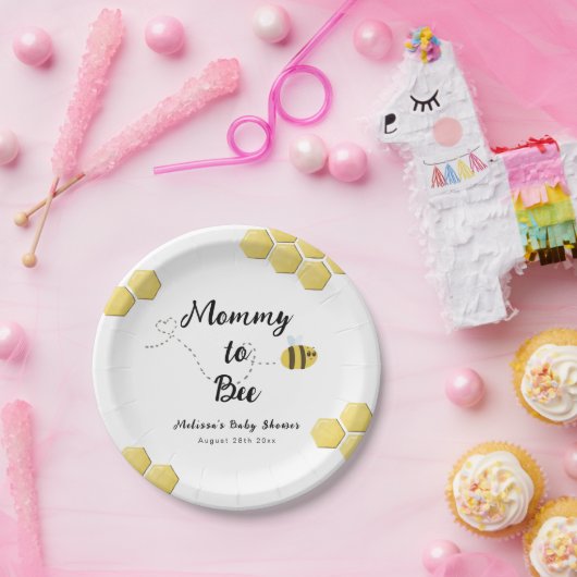 Mommy to Bee Niedlich Honeycomb Babydusche Pappteller (Party)