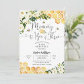 Mommy to bee of Three Baby Sprinkle Dusche Einladung (Stehend Vorderseite)