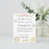  Mommy to Bee Pink Bow Baby Shower Thanks you Postkarte (Stehend Vorderseite)