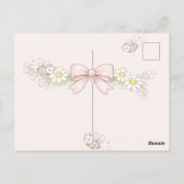  Mommy to Bee Pink Bow Baby Shower Thanks you Postkarte (Rückseite)