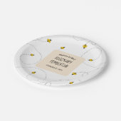 Mommy to Bee Simple White Baby Shower Pappteller (Schrägansicht)