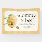 Mommy To Bee Striped Yellow Honey Bee Baby Shower  Banner (Horizontal)