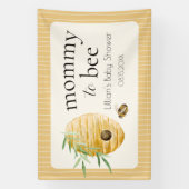 Mommy To Bee Striped Yellow Honey Bee Baby Shower  Banner (Vertikal)