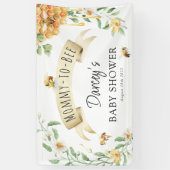 Mommy-to-Bee Watercolor Honey Elegant Baby Shower Banner (Vertikal)
