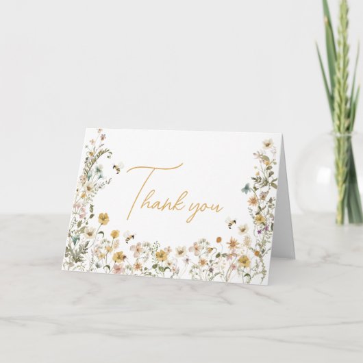 Mommy to Bee Wildblume Babydusche Dankeskarte (Vorderseite)