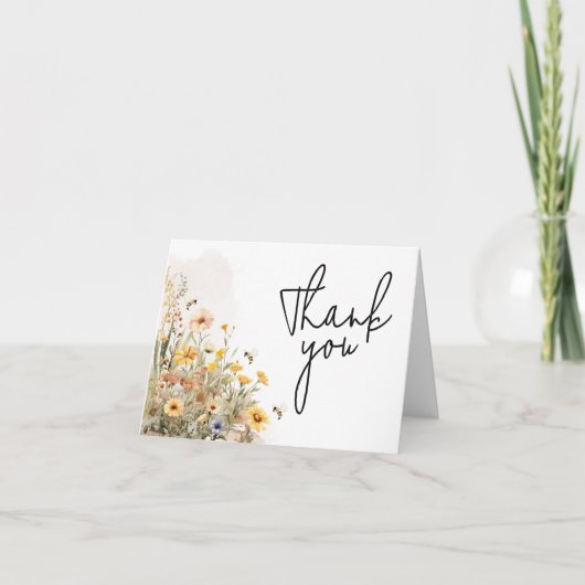 Mommy to Bee Wildblume Babydusche Dankeskarte (Vorderseite)
