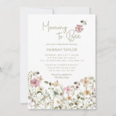 Mommy to Bee Wildblume Babydusche Einladung (Vorderseite)