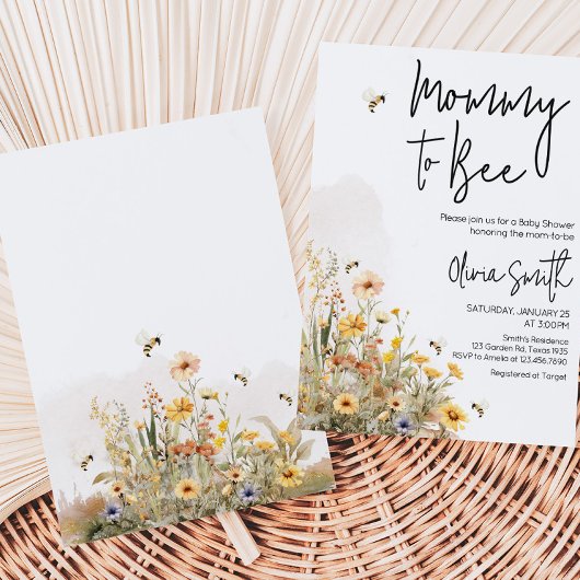 Mommy to Bee Wildblume Babydusche Einladung