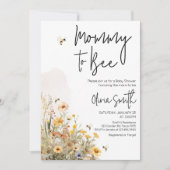 Mommy to Bee Wildblume Babydusche Einladung (Vorderseite)