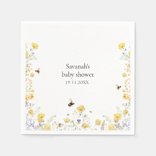Mommy to Bee Wildblume Babydusche Serviette (Vorderseite)