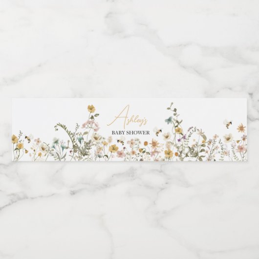 Mommy to Bee Wildblume Babydusche Wasserflaschenetikett (Einzelnes Label)