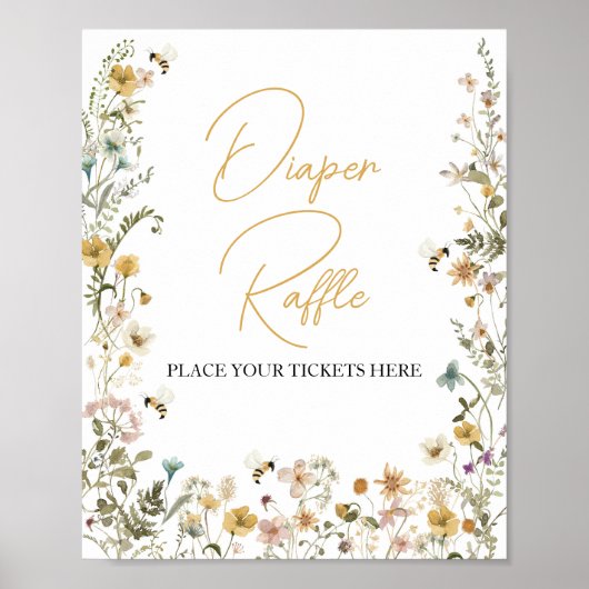 Mommy to Bee Wildblume Babydusche Windelwanne Poster (Vorne)