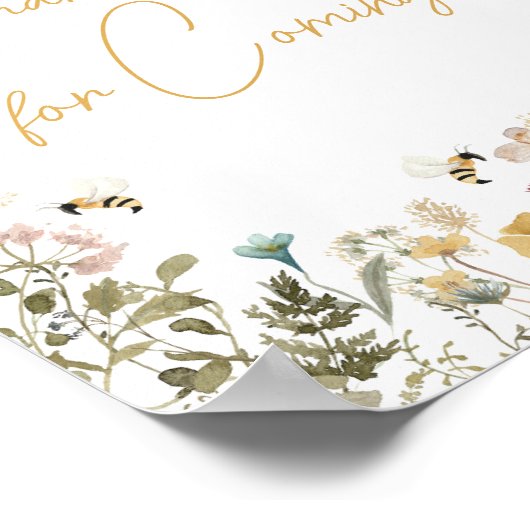 Mommy to Bee Wildblume Danke, dass du gekommen bis Poster (Ecke)