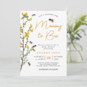 Mommy to Bee Wildblume Gelb Blütendusche Einladung (Stehend Vorderseite)