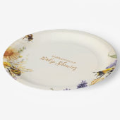 Mommy to Bee Wildblumen Babydusche Pappteller (Schrägansicht)