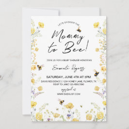 Mommy to Bee Wildlfower Baby Shower Einladung