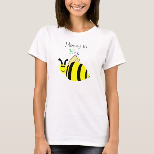 Mommy to Bee Yellow Black Bumble Bee T-Shirt (Vorderseite)