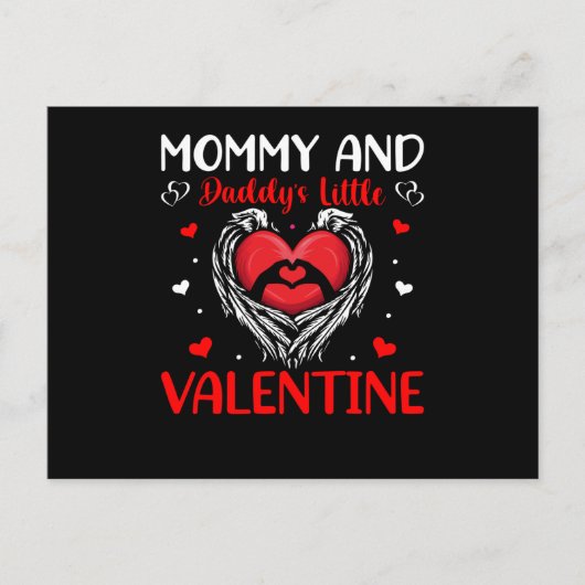 Mommy und Daddy Little Valentine | Valentinstag Postkarte (Vorderseite)