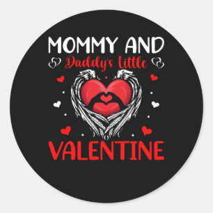Mommy und Daddy Little Valentine   Valentinstag Runder Aufkleber