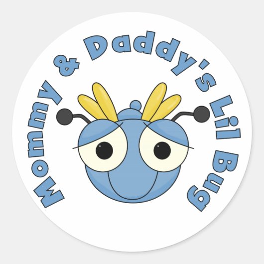 Mommy und Daddy's Lil Bug Runder Aufkleber (Vorderseite)