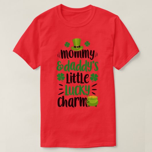 Mommy und Daddys Little Lucky Charm St Patricks Da T-Shirt (Design vorne)