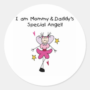 Mommy und Daddy's Special Angel Runder Aufkleber