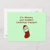 Mommy und Daddy's Weihnachtsgeschenk Feiertagspostkarte (Vorne/Hinten)