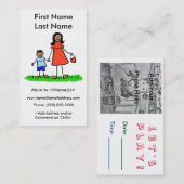 Mommy und Son Custom Foto, die Playdate Cards anru Telefonnummerkarte (Vorne/Hinten)