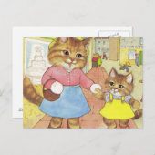 Mommy und Tochter Kitty Postkarte (Vorne/Hinten)