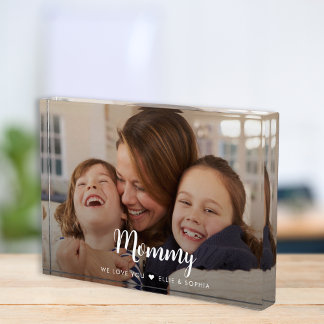 Mommy We Liebe You Modern Script Fotoblock