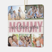 Mommy wir Liebe Sie Foto Collage Pink 7 Bilder Keramikornament (Links)