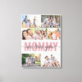 Mommy wir Liebe Sie Foto Collage Pink 7 Bilder Leinwanddruck